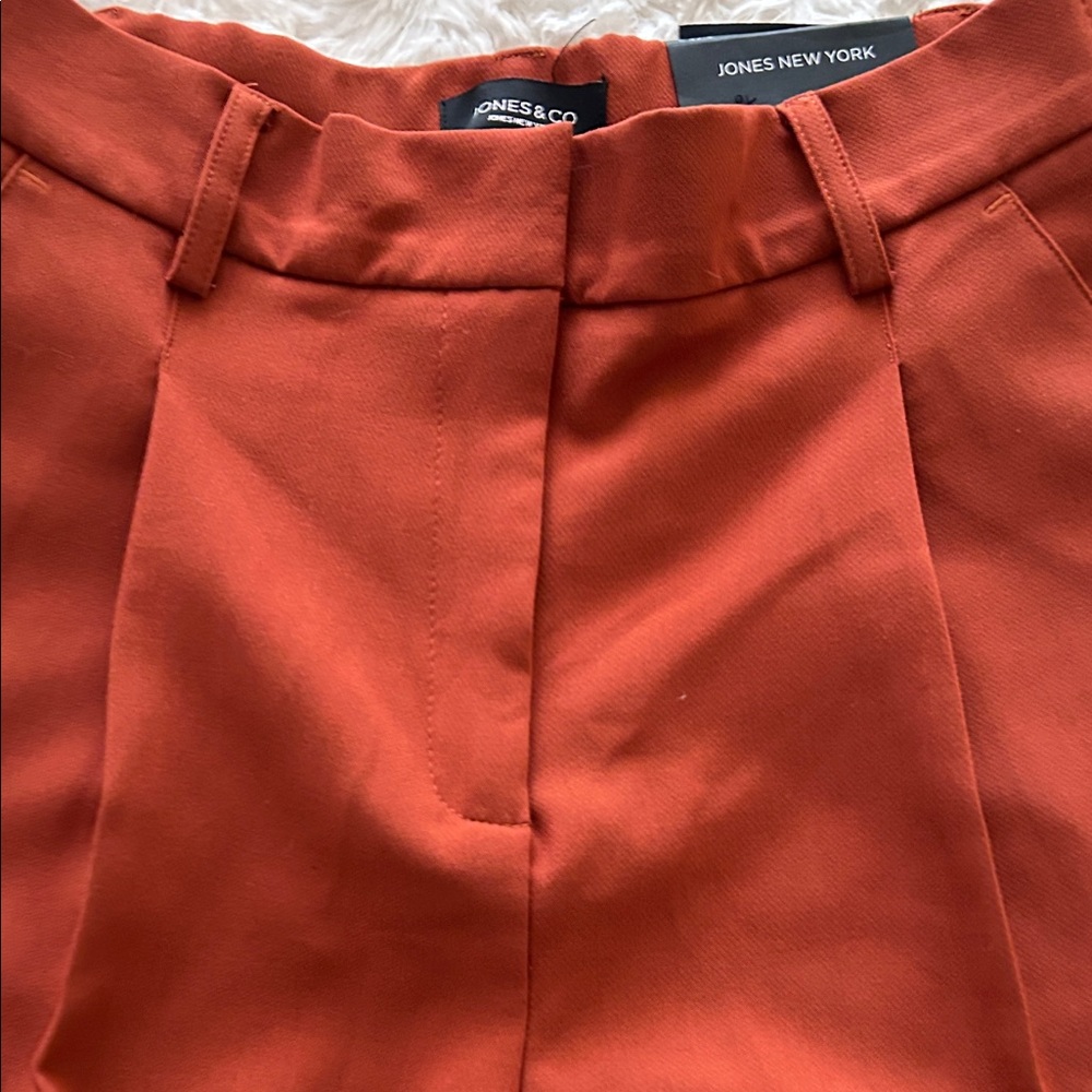 Jones New York Terracotta Pleated pants wide leg Sz Sm